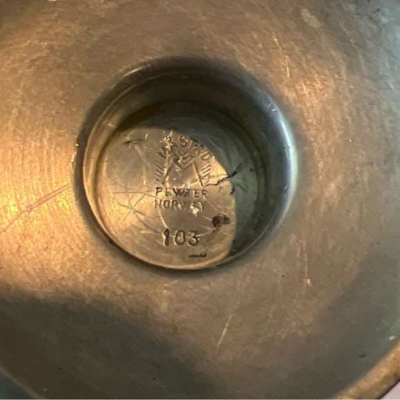 2 Scandinavian Minimalist Candlesticks Pewter Mastad Norway 103 Tin Zinn  50's - Picture 6 of 10